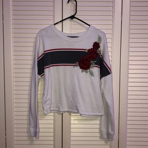 white cropped sweater